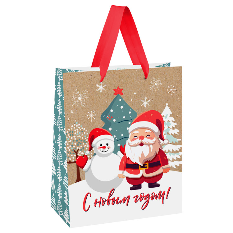 Пакет подарочный 18*23*10см MESHU "Happy Santa", крафт, 12 штук, 382256 Пакет подарочный 18*23*10см MESHU "Happy Santa", крафт, 12 штук, 382256