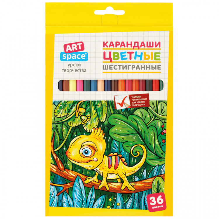Карандаши цветные ArtSpace "Милые зверушки", 36цв., заточен., картон, европодвес, 325670