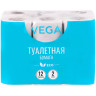 Бумага туалетная Vega 2-слойная, 12шт., эко, 15м, тиснение, белая, 315617