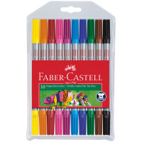 Фломастеры двусторонние Faber-Castell, 10цв., 10шт., смываемые, пластик.уп., европодвес, 286204 Фломастеры двусторонние Faber-Castell, 10цв., 10шт., смываемые, пластик.уп., европодвес, 286204