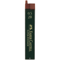 Грифели для механических карандашей Faber-Castell "Super-Polymer", 12шт., 0,5мм, 2B, 286011
