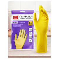 Перчатки резиновые хозяйственные OfficeClean ЛЮКС, многоразовые, хлопчатобумажное напыление, плотные, р.XL, желтые, пакет с европодвесом, 337390 Перчатки резиновые хозяйственные OfficeClean ЛЮКС, многоразовые, хлопчатобумажное напыление, плотные, р.XL, желтые, пакет с европодвесом, 337390