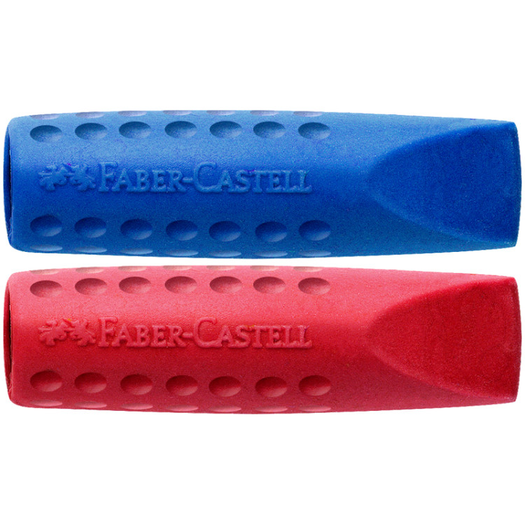 Набор ластиков-колпачков Faber-Castell "Grip 2001" 2шт., трехгранные, ассорти, пакет, 290371