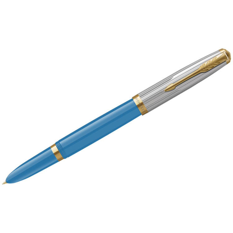 Ручка перьевая Parker "51 Turquoise GT" темно-синяя, 0,8мм, подарочная упаковка, 347611