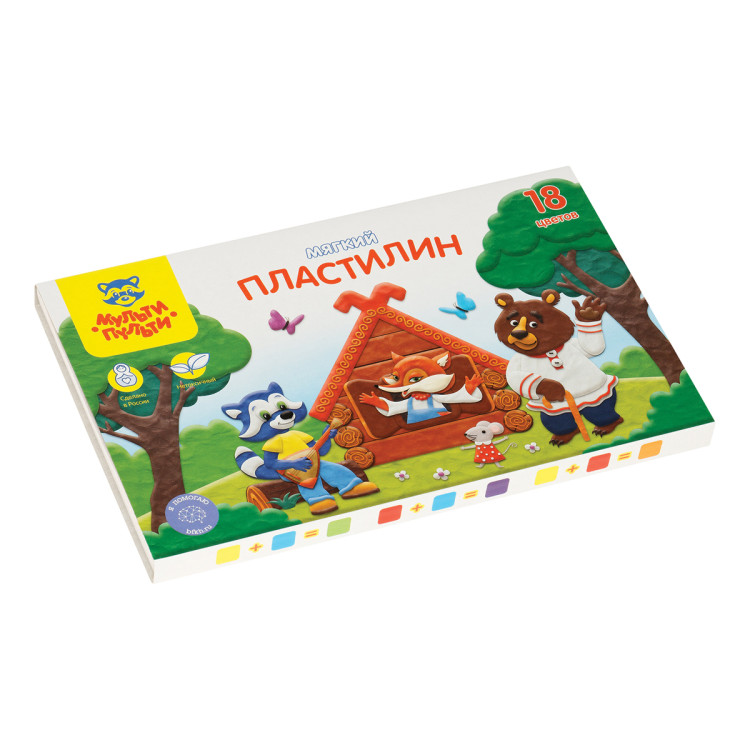 Пластилин Мульти-Пульти "Енот в сказке", 18 цветов, 216гр, со стеком, картон, 328898
