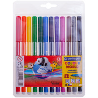 Фломастеры Centropen "Colour World", 12цв., трехгранные, смываемые, блистер, 214284 Фломастеры Centropen "Colour World", 12цв., трехгранные, смываемые, блистер, 214284