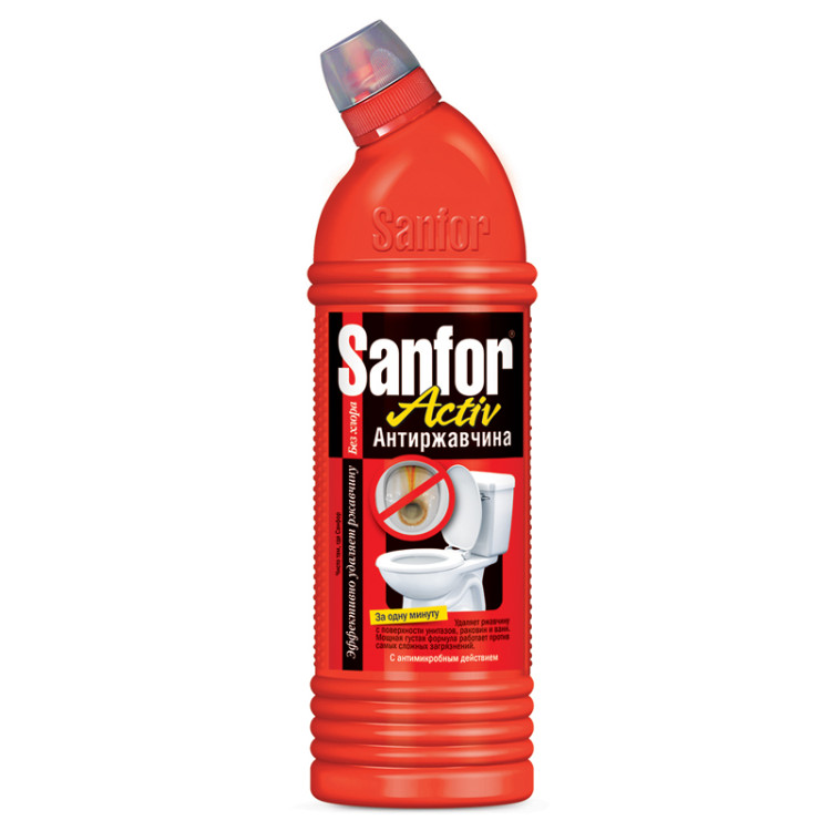 Средство для туалета Sanfor "Activ. Антиржавчина", гель, 750мл, 263431 Средство для туалета Sanfor "Activ. Антиржавчина", гель, 750мл, 263431