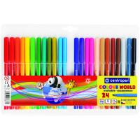 Фломастеры Centropen "Colour World", 24цв., трехгранные, смываемые, блистер, 216151 Фломастеры Centropen "Colour World", 24цв., трехгранные, смываемые, блистер, 216151