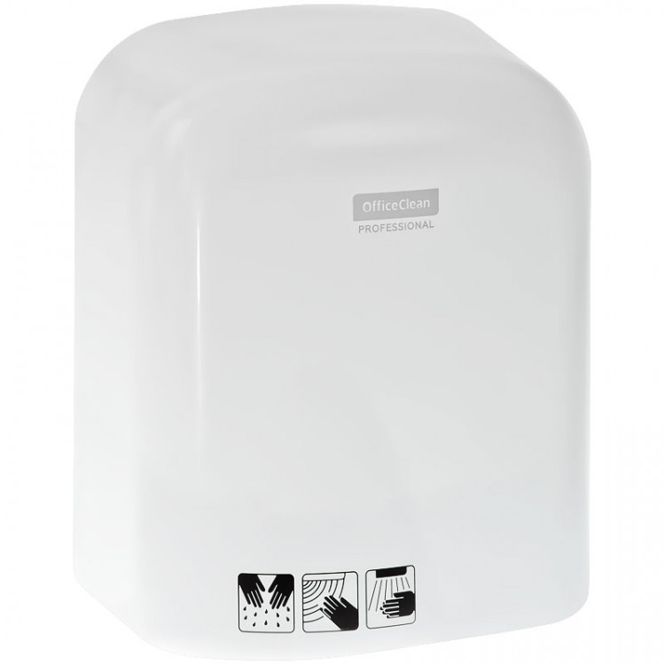 Электросушитель для рук OfficeClean Professional, 1650Вт, сенсорный, белый, ABS-пластик, 314589