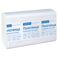 Полотенца бумажные лист. OfficeClean Professional(Z-сл) (H2), 1-слойные, 190л/пач., 22,5*20,5 см, тиснение, белые, 28 штук, 361852