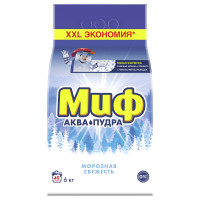 Порошок для машинной стирки Миф 3в1 Аквапудра Морозная Свежесть , 6кг, 262439