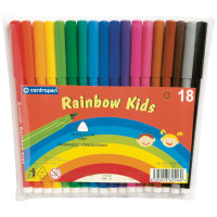Фломастеры Centropen "Rainbow Kids", 18цв., трехгранные, смываемые, ПВХ, 214285 Фломастеры Centropen "Rainbow Kids", 18цв., трехгранные, смываемые, ПВХ, 214285