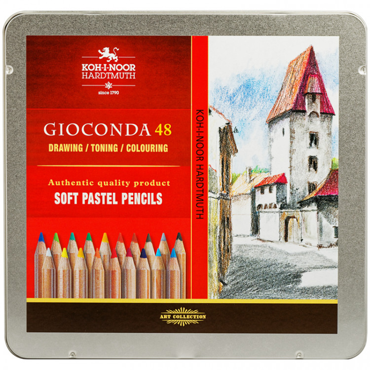 Пастельные карандаши Koh-I-Noor "Gioconda", 48цв., метал. коробка, 291298