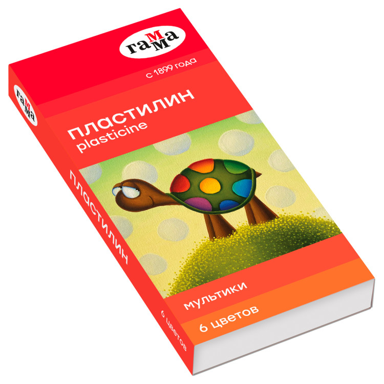 Пластилин Гамма "Мультики", 06 цветов, 120г, со стеком, картон. упаковка, 262529