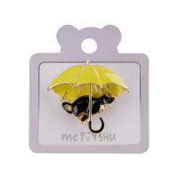 Брошь MESHU "Cat and umbrella", европодвес, 369170 Брошь MESHU "Cat and umbrella", европодвес, 369170