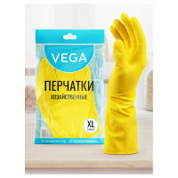 Перчатки резиновые хозяйственные Vega, многоразовые, хлопчатобумажное напыление, размер XL, желтые, пакет с европодвесом, 299048 Перчатки резиновые хозяйственные Vega, многоразовые, хлопчатобумажное напыление, размер XL, желтые, пакет с европодвесом, 299048