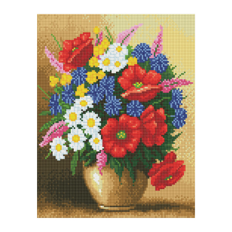Алмазная мозаика ТРИ СОВЫ "Букет с маками", 30*40см, холст, картонная коробка с пластиковой ручкой, 360892