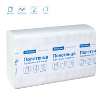 Полотенца бумажные лист. OfficeClean Professional(Z-сл) (H2), 2-слойные, 200л/пач., 21,5*24, тиснение, белые, 12 штук, 374466