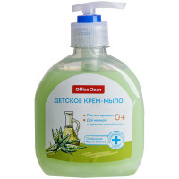 Мыло-крем жидкое OfficeClean "Детское", "Оливковое масло и алоэ", с дозатором, 300мл, 319531 Мыло-крем жидкое OfficeClean "Детское", "Оливковое масло и алоэ", с дозатором, 300мл, 319531