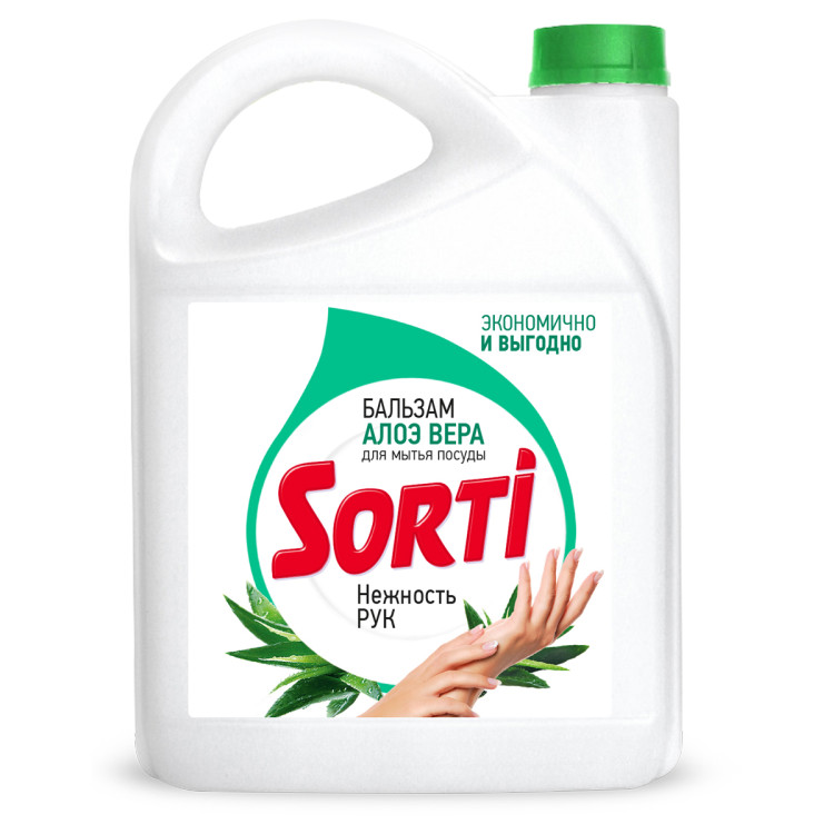Средство для мытья посуды Sorti "Алоэ", 4,8л, канистра, 357338