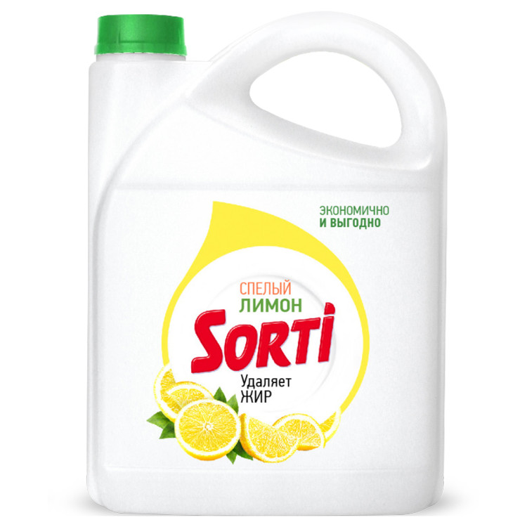 Средство для мытья посуды Sorti "Лимон", 4,8л, канистра, 357339