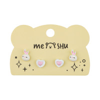 Серьги MESHU "Cuteness", бижутерия, 2 пары, европодвес, 3 штук, 369275 Серьги MESHU "Cuteness", бижутерия, 2 пары, европодвес, 3 штук, 369275