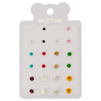 Серьги MESHU "Rhinestones", бижутерия, 12 пар, европодвес, 5 штук, 369277 Серьги MESHU "Rhinestones", бижутерия, 12 пар, европодвес, 5 штук, 369277