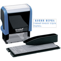 Штамп самонаборный Trodat, 3стр., 1 касса, пластик, 38*14мм (43199), 068324