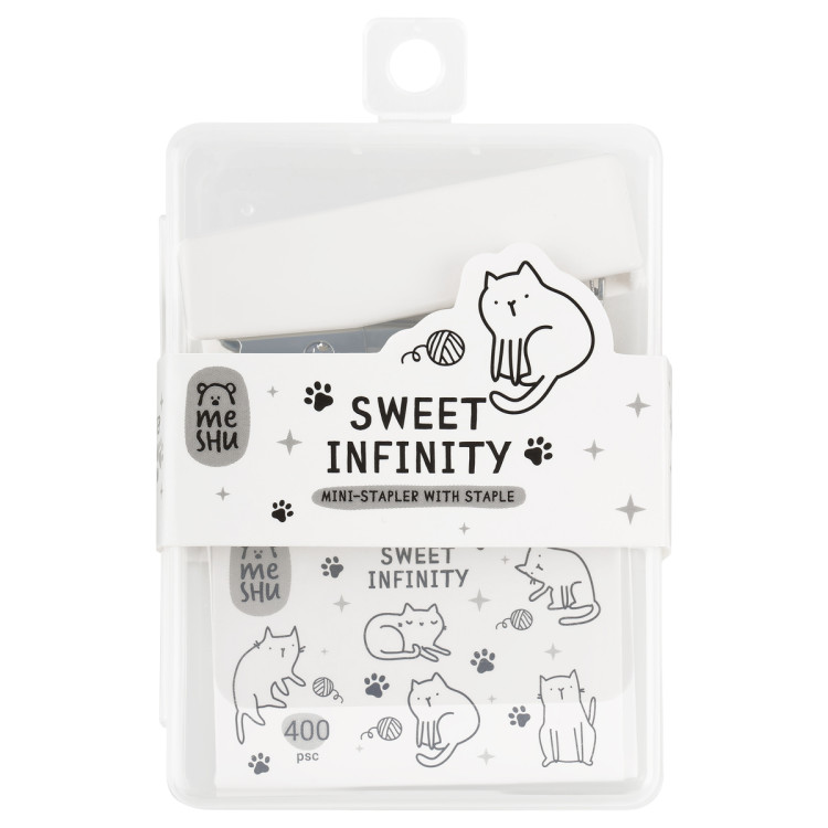 Набор MESHU "Sweet infinity": мини-степлер №24/6 до 20л., скобы №24/6, пластиковый бокс, 384100 Набор MESHU "Sweet infinity": мини-степлер №24/6 до 20л., скобы №24/6, пластиковый бокс, 384100
