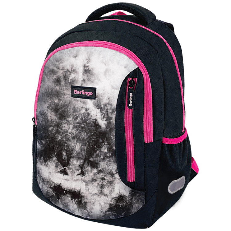 Рюкзак Berlingo Boom "Black-pink style" 38,5*29*12см, 2 отделения, 3 кармана, анатомическая ЭВА спинка, 336372