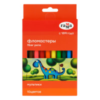 Фломастеры Гамма "Мультики", 10цв., смываемые, картон. упак., европодвес, 356548