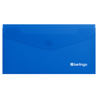 Папка-конверт на кнопке Berlingo "Soft Touch", C6, 200мкм, софт-тач, синяя, 12 штук, 369435