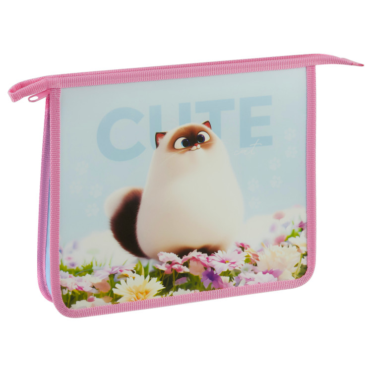 Папка для тетрадей 1 отделение, ArtSpace "Cute cat", А5, пластик, на молнии, 380264