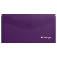 Папка-конверт на кнопке Berlingo "Soft Touch", C6, 200мкм, софт-тач, фиолетовая, 12 штук, 369436