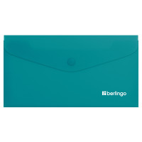 Папка-конверт на кнопке Berlingo "Soft Touch", C6, 200мкм, софт-тач, бирюзовая, 12 штук, 369437
