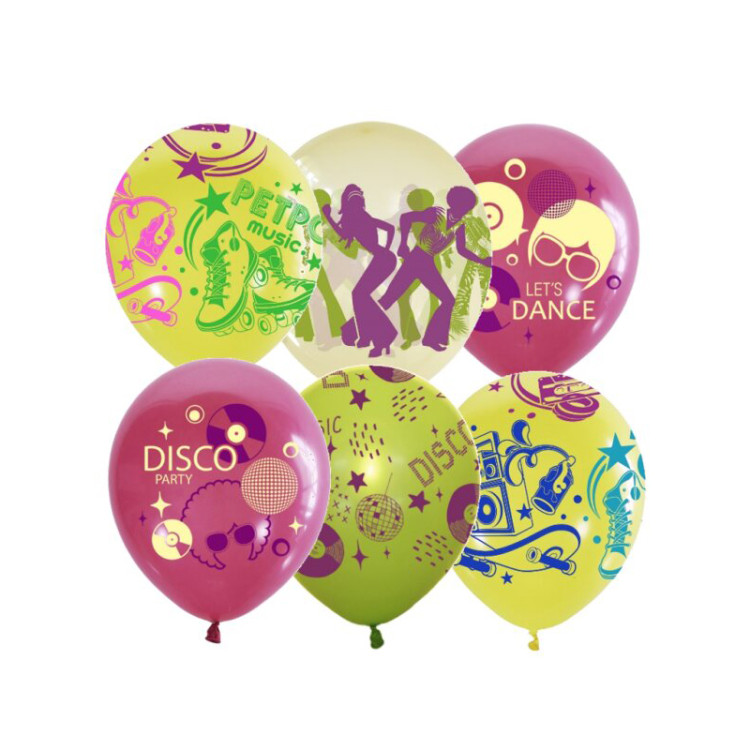 Воздушные шары,  25шт., M10/30см, ПатиБум "Disco Party", ассорти, 356935