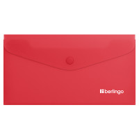 Папка-конверт на кнопке Berlingo "Soft Touch", C6, 200мкм, софт-тач, коралловая, 12 штук, 369438