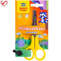 Ножницы детские для левшей Мульти-Пульти "Приключения Енота" 12,5см, европодвес, 244011 Ножницы детские для левшей Мульти-Пульти "Приключения Енота" 12,5см, европодвес, 244011