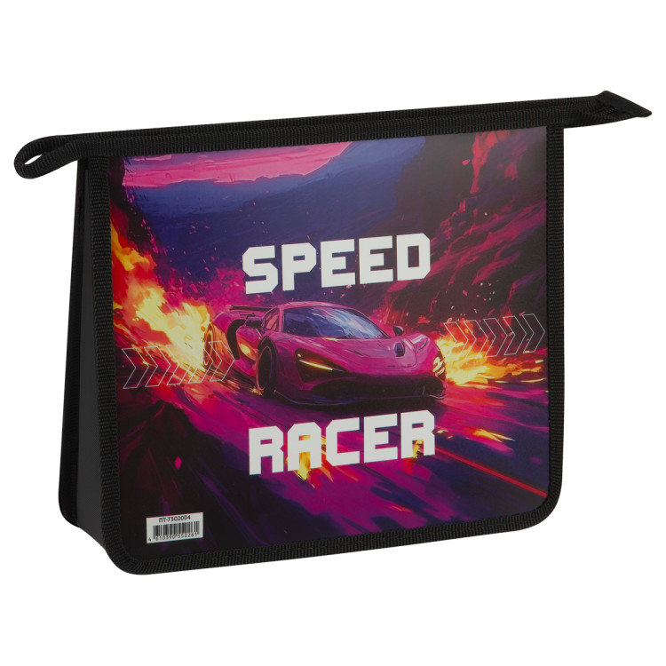 Папка для тетрадей 2 отделения, ArtSpace "Speed Racer", А5, пластик, на молнии, 380268 Папка для тетрадей 2 отделения, ArtSpace "Speed Racer", А5, пластик, на молнии, 380268