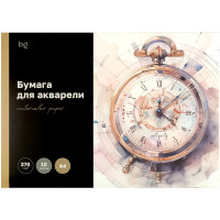 Папка для акварели 10л. А3, BG "Антикварные часы", 270г/м2, 368566