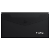 Папка-конверт на кнопке Berlingo "Soft Touch", C6, 200мкм, софт-тач, черная, 12 штук, 369441
