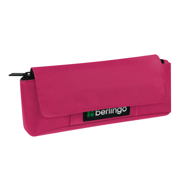 Пенал мягкий 1 отделение, 215*90*45 мм, Berlingo "Pink focus", полиэстер, внутренний органайзер, магнит, 379465