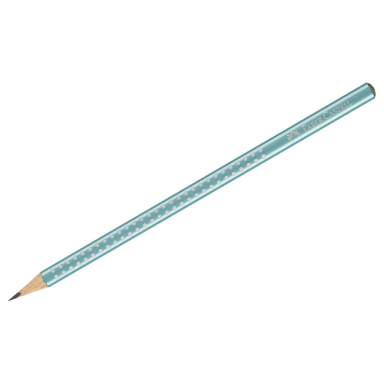 Карандаш ч/г Faber-Castell "Sparkle" В, трехгранный, заточен., голубой металлик, 375105 Карандаш ч/г Faber-Castell "Sparkle" В, трехгранный, заточен., голубой металлик, 375105