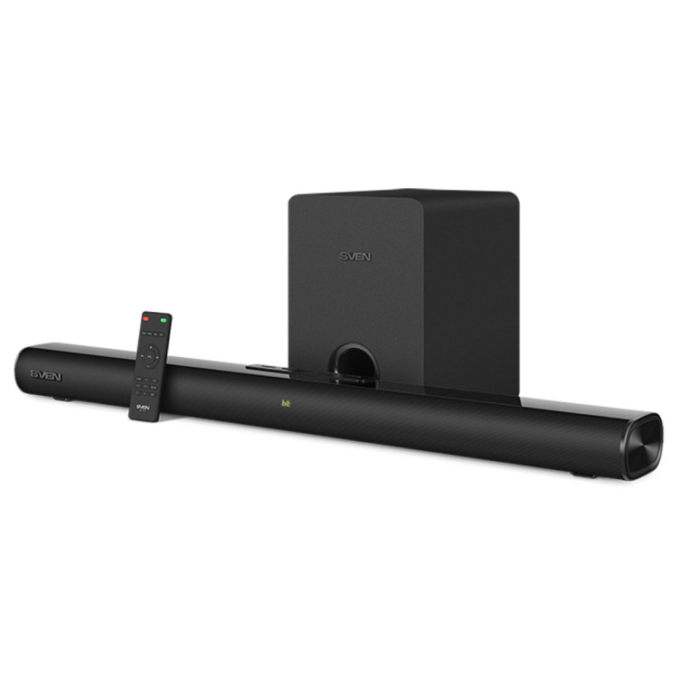 Колонки Sven SB-2150A, 2*40W+Subwoofer 100W, саундбар, Bluetooth, пульт, USB, черный, 353279