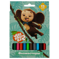 Фломастеры Мульти-Пульти "Чебурашка-2", 12цв., смываемые, картон, европодвес, 387520 Фломастеры Мульти-Пульти "Чебурашка-2", 12цв., смываемые, картон, европодвес, 387520