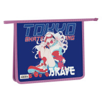 Папка для тетрадей 1 отделение, ArtSpace "Tokyo brave", А5, пластик, на молнии, 380274