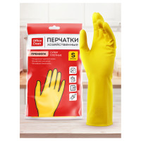 Перчатки резиновые хозяйственные OfficeClean ПРЕМИУМ, многоразовые, хлопчатобумажное напыление, супер плотные, р.S, желтые, пакет с европодвесом, 337383 Перчатки резиновые хозяйственные OfficeClean ПРЕМИУМ, многоразовые, хлопчатобумажное напыление, супер плотные, р.S, желтые, пакет с европодвесом, 337383
