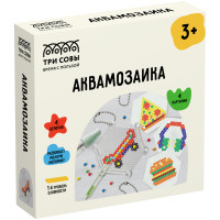 Аквамозаика ТРИ СОВЫ "Главный герой", набор инструментов, трафареты, картонная коробка 12*12см, 359679
