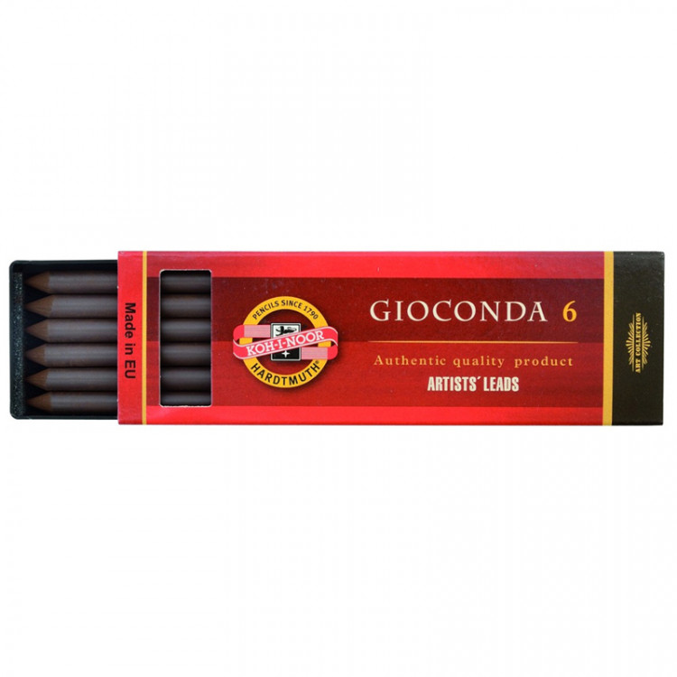 Сепия Koh-I-Noor "Gioconda", коричневая темная, стержень, 5,6мм, 6шт., пластик короб, 298324 Сепия Koh-I-Noor "Gioconda", коричневая темная, стержень, 5,6мм, 6шт., пластик короб, 298324