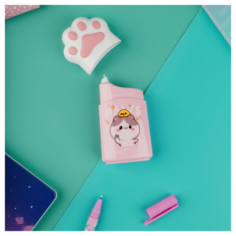 Корректирующая лента MESHU "Paw", 5мм*12м, пвх-бокс, европодвес, 359575 Корректирующая лента MESHU "Paw", 5мм*12м, пвх-бокс, европодвес, 359575